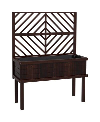 Приподнятая грядка Slickblue Espresso Fir Wood with Climbing Trellis