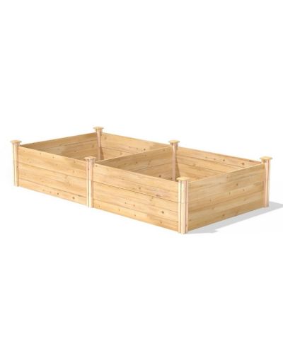 17-inch High Cedar Wood Raised Garden Bed 4 ft x 8 ft