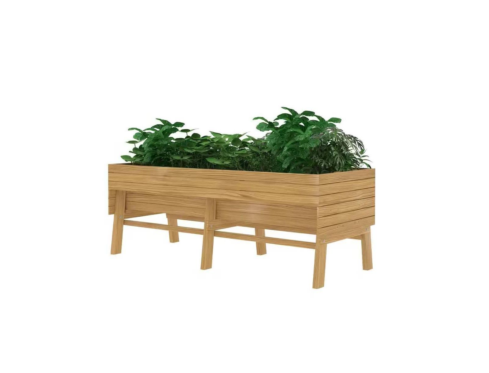Outdoor Modern Cedar Wood Raised Garden Bed Planter 70-inch x 31-inch