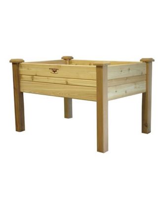 Elevated 2Ft x 4-Ft Cedar Wood Raised Garden Bed Planter Box - Unfinished