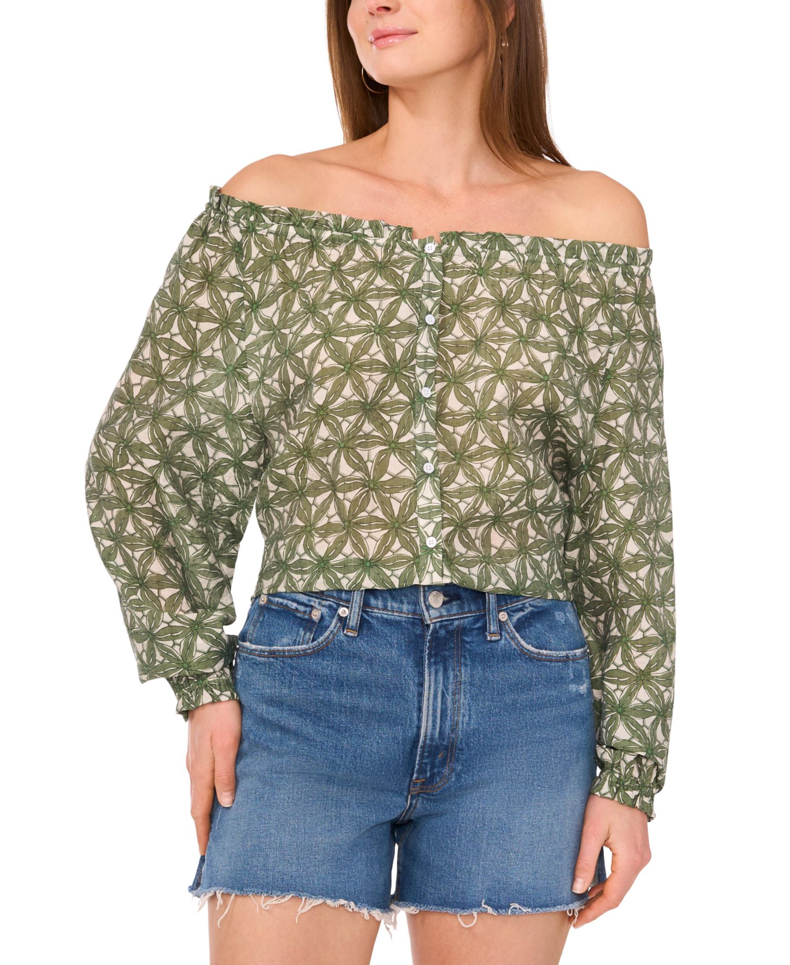 Женская блузка Vince Camuto Floral-Print Off-The-Shoulder