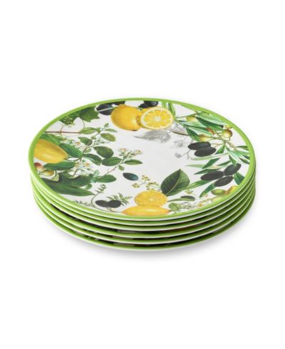 Certified International Limone Melamine Dinner Plates, Set of 6