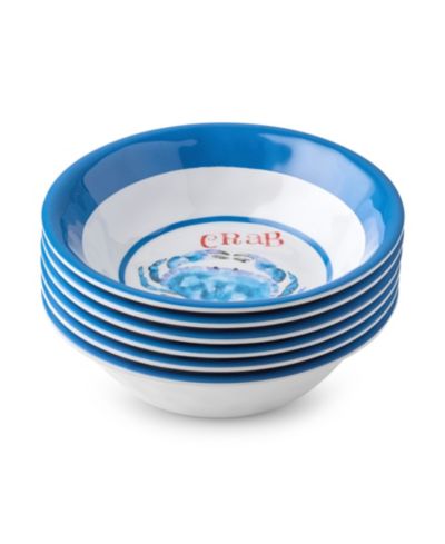 Certified International Beach House Crab Melamine All-Purpose Bowls, Set of 6