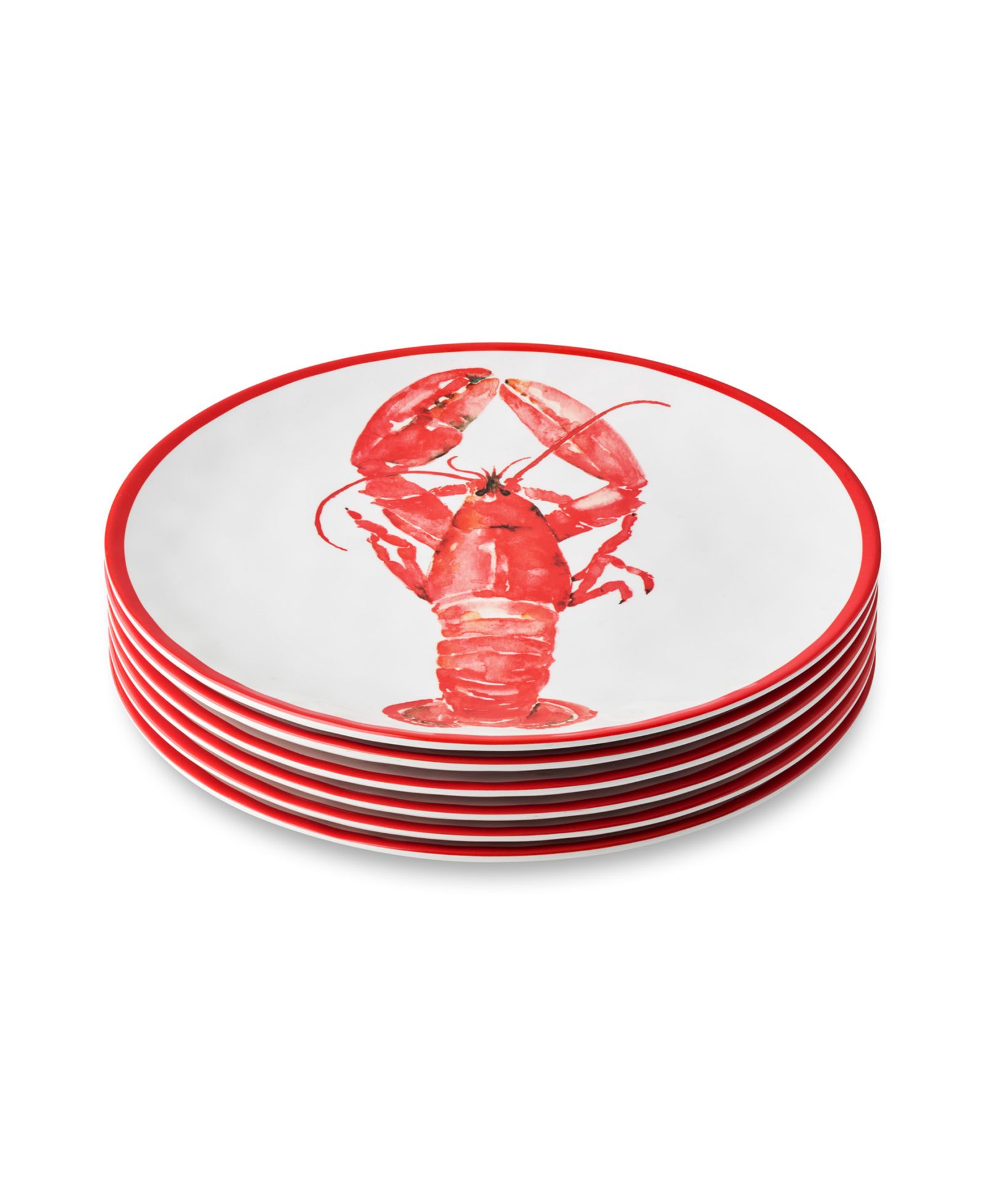 Certified International Beach House Lobster Melamine Dinner Plates, Set of 6