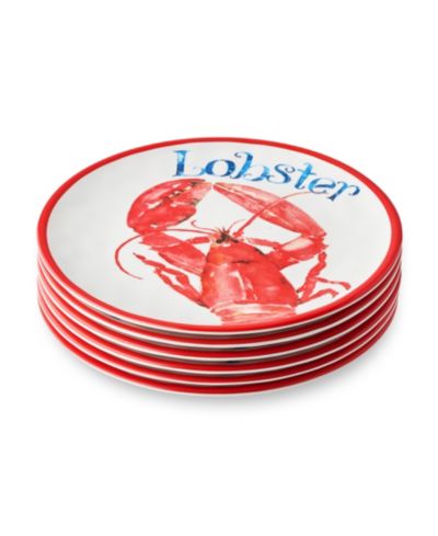 Certified International Beach House Lobster Melamine Salad Plates, Set of 6