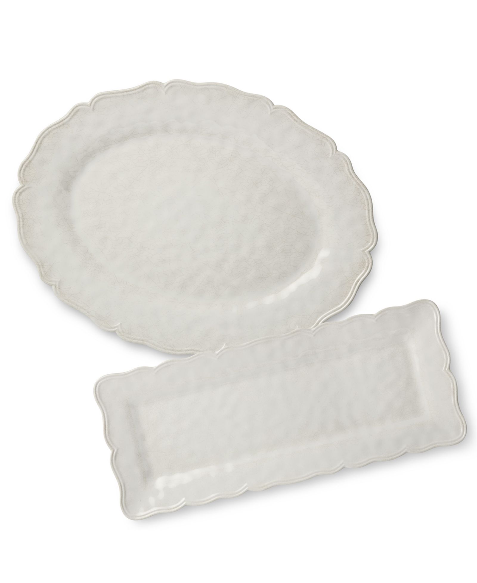 Certified International Isabella Crackle Melamine Platters, Set of 2