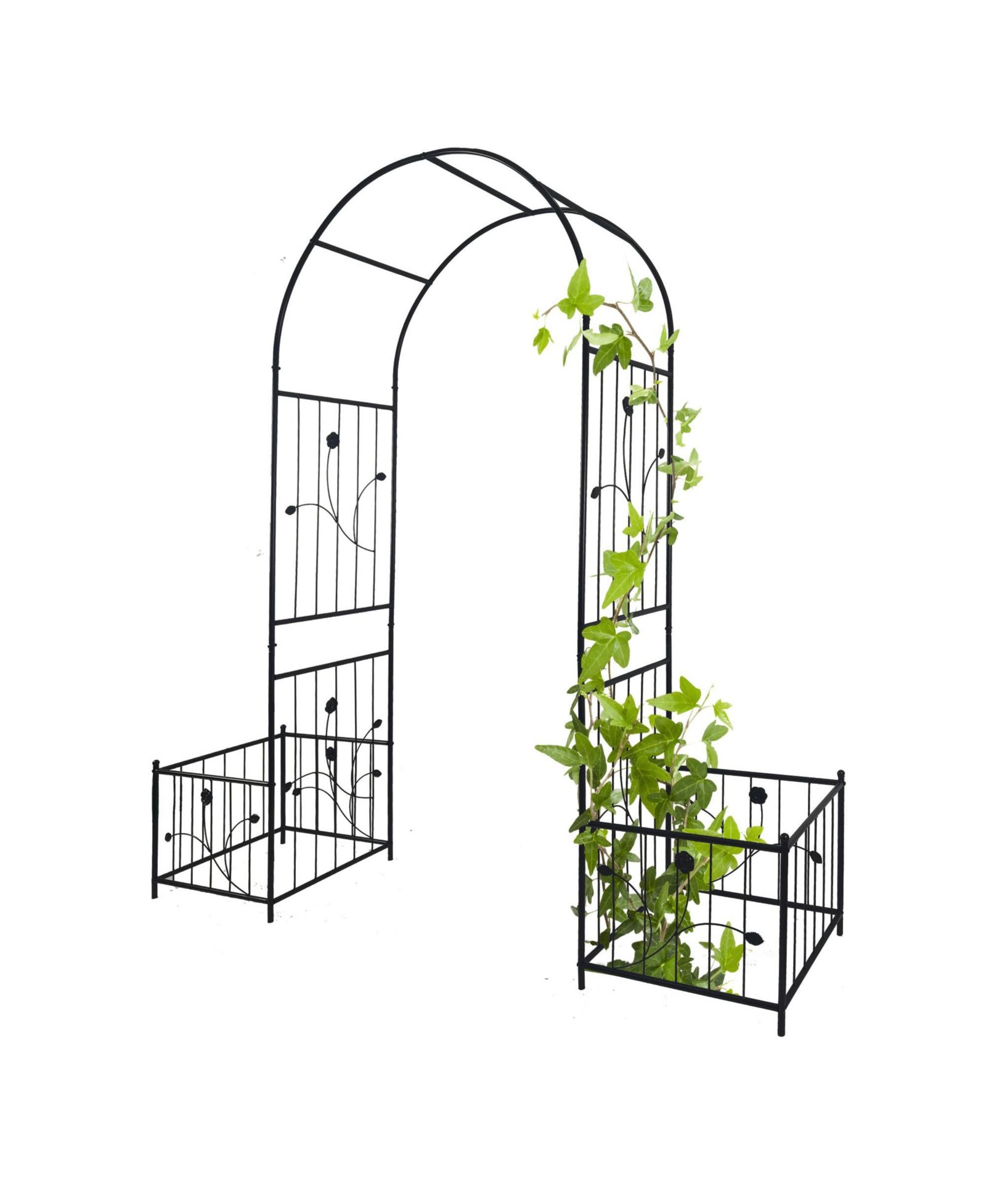 Садовая арка Flynama Metal Garden Arch с двумя подставками для растений, 79.5'' Wide x 86.6'' High