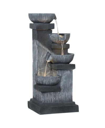 Уличный водопадный фонтан Outsunny 4-Tier 33.5" с LED Lights, Pump