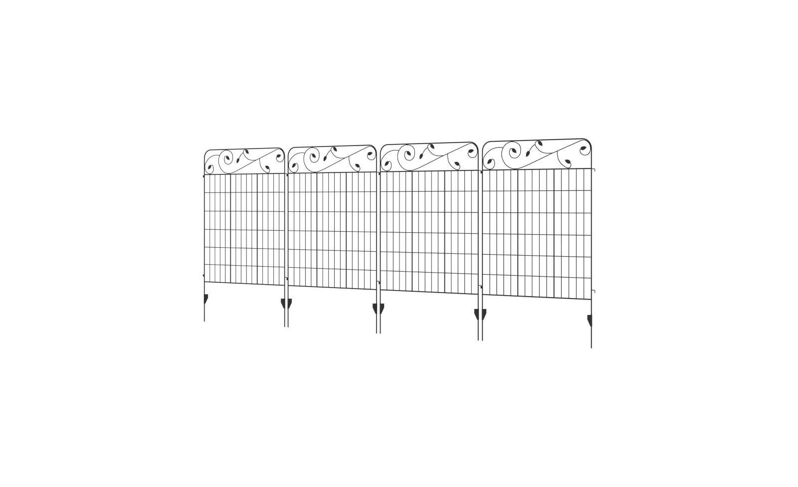 Slickblue 4 Pack Steel Foldable Fence Trellis Panel Animal Barrier
