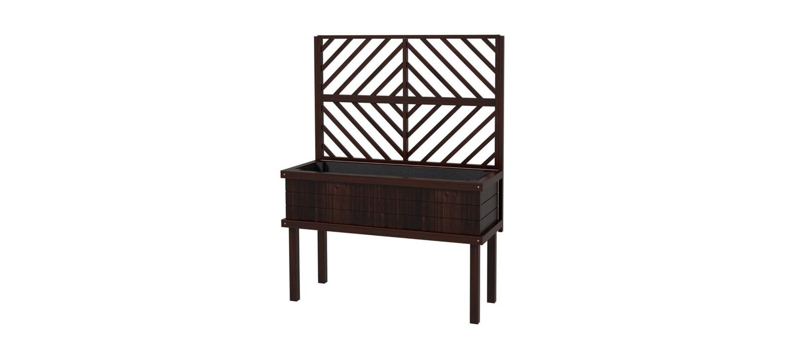 Multi-Functional Wooden Planter Box with Flower Shelf