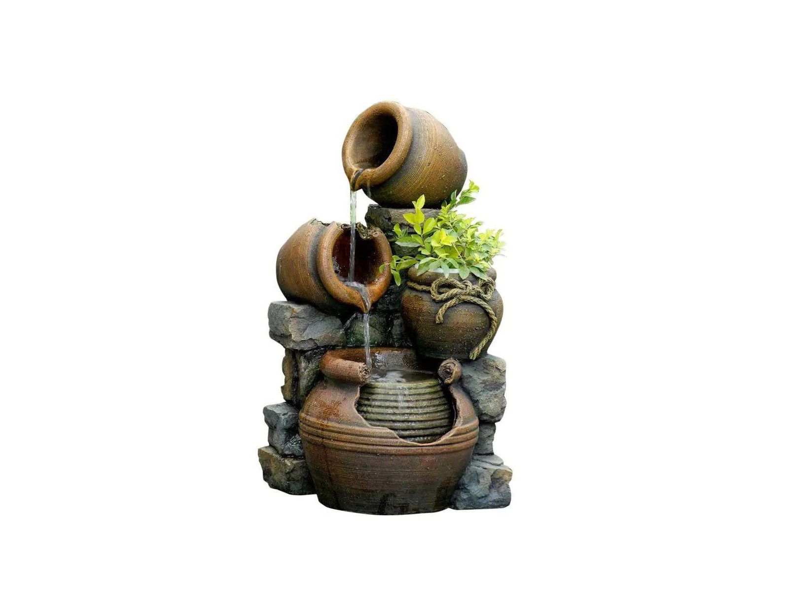 Садовый фонтан-кашпо 2-в-1 из полирезина, 15-Gallon