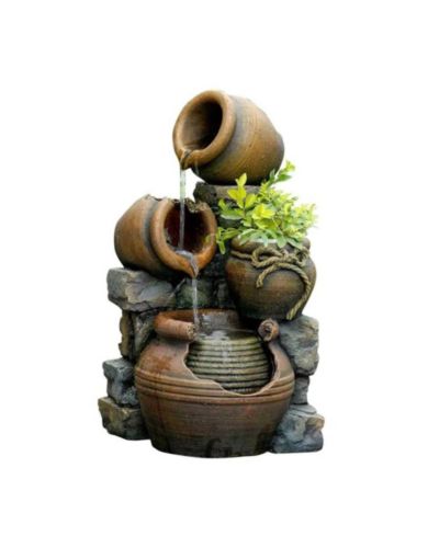 Slickblue 2-in-1 Outdoor Polyresin 15-Gallon Pouring Pots Water Fountain Planter