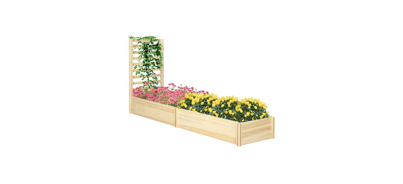 Space-Saving Wooden Planter Shelf with Storage Box