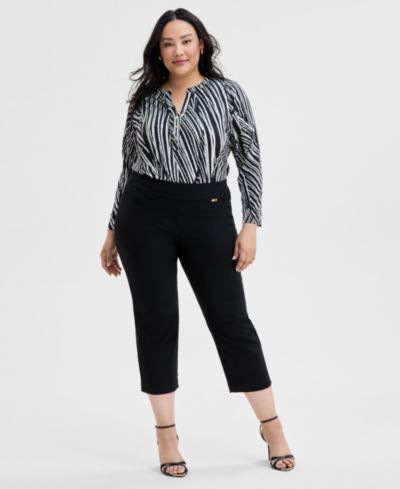Брюки I.N.C. International Concepts Plus Size Mid-Rise Pull-On Capri