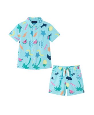 Комплект пляжной одежды Andy & Evan для малышей, с принтом и кнопками