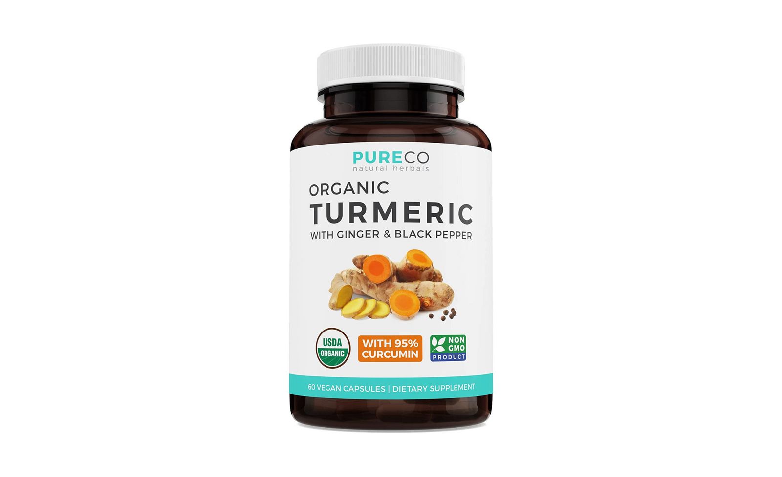 Добавка Organic Turmeric With Ginger & Black Pepper, 60ct