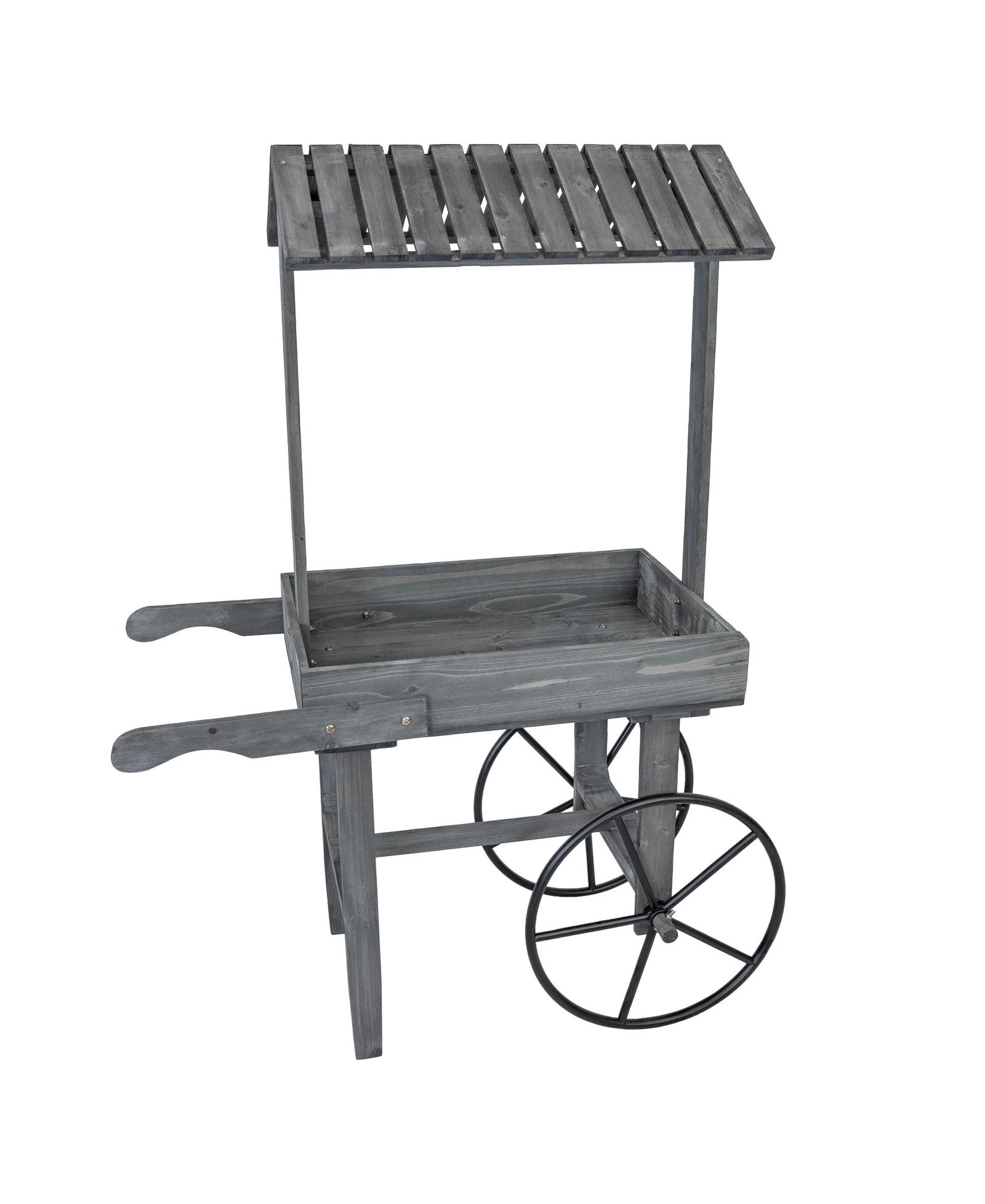 Sunnydaze Decor Rustic, Vintage Flower Cart Display Stand Candy Cart with Wheels