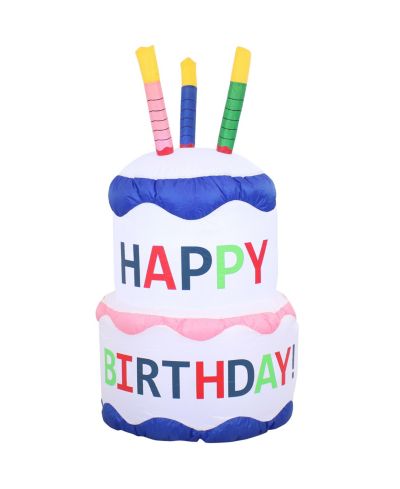 Надувная декорация Happy Birthday Cake, 4 фута, с LED-подсветкой