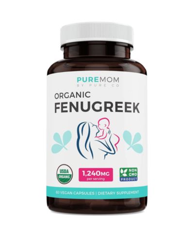 Pure Co Fenugreek Capsules, Herbal Lactation Support, Pure Mom, 60ct