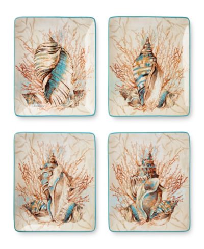 Certified International Escape to the Sea Dinner Plates, Set of 4