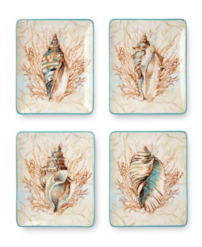 Certified International Escape to the Sea Salad Plates, Set of 4