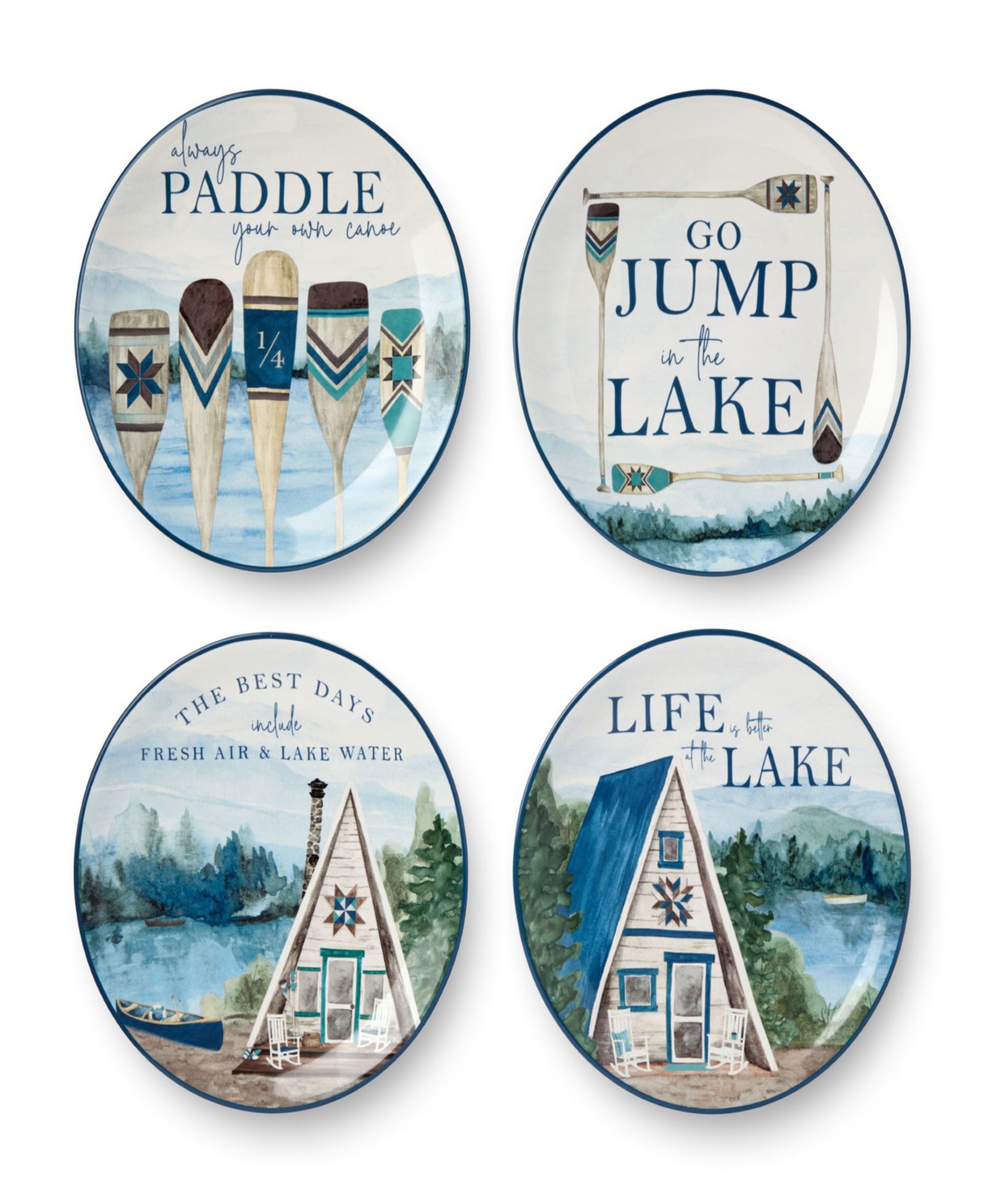 Certified International набор из 4 сервировочных тарелок Wake At The Lake