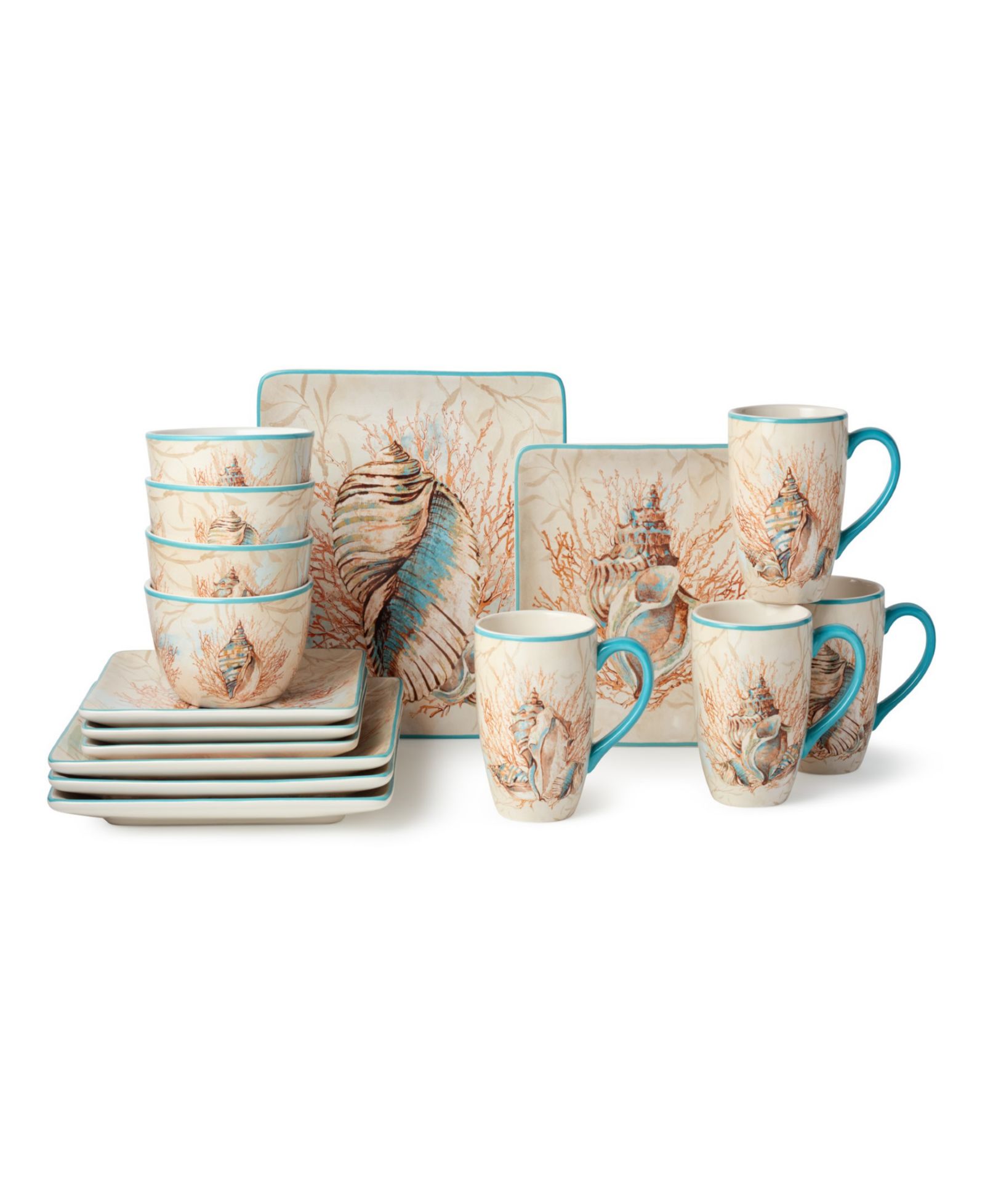 Certified International Escape to the Sea 16 Pc. Dinnerware Set, Service for 4