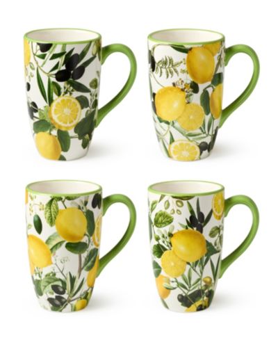 Certified International Limone Mugs, Set of 4