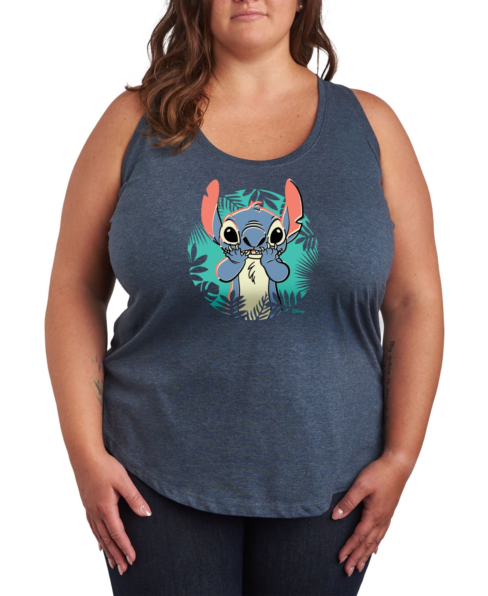 Hybrid Apparel Plus Size майка с графическим принтом Lilo Stitch
