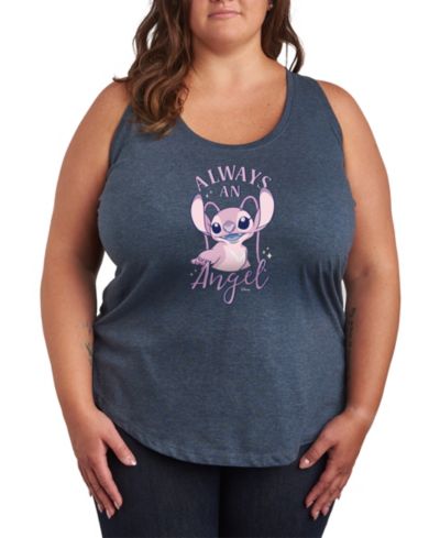 Hybrid Apparel Plus Size Lilo Stitch Always an Angel Graphic Tank Top