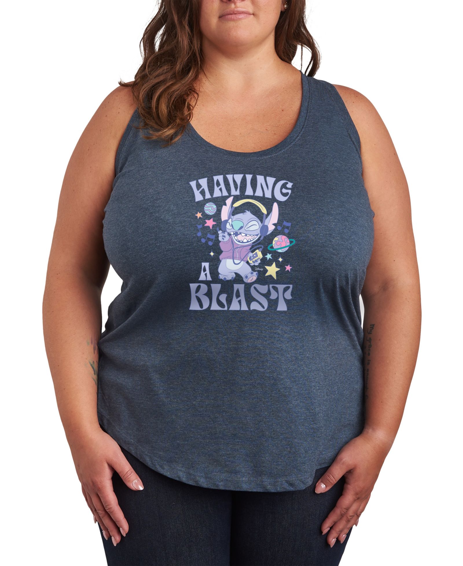 Женский топ Hybrid Apparel Plus Size Lilo Stitch Having A Blast Graphic Tank Top