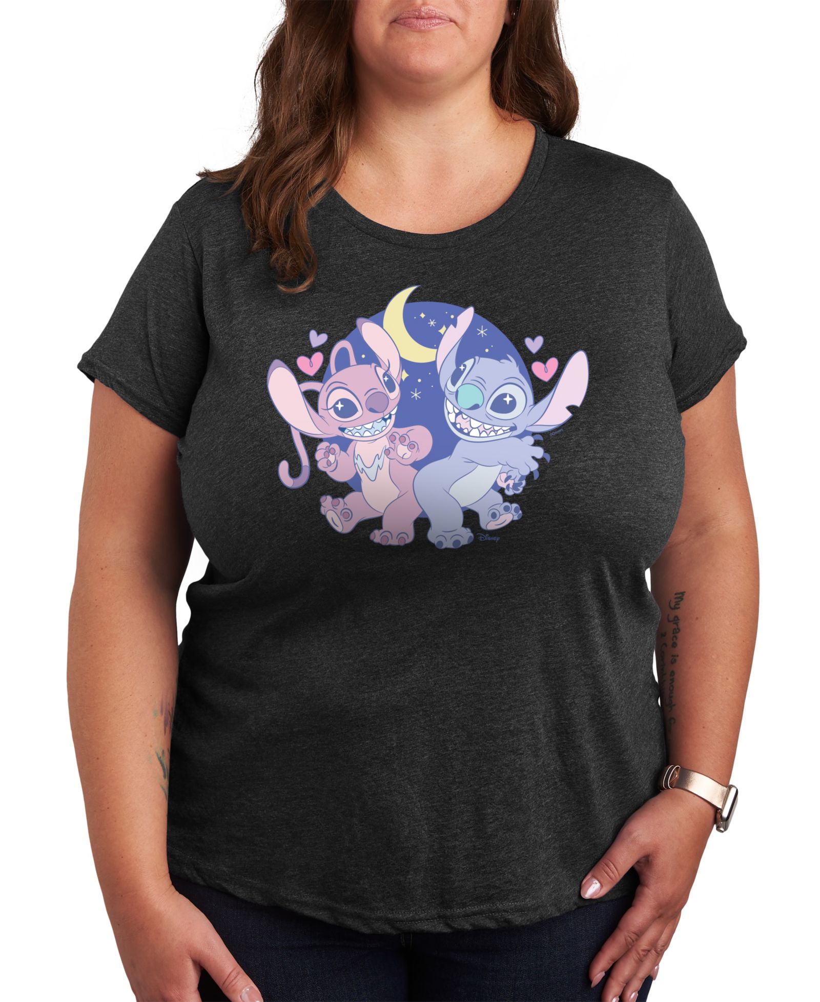 Женская футболка Hybrid Apparel Plus Size Lilo Stitch and Angel Graphic