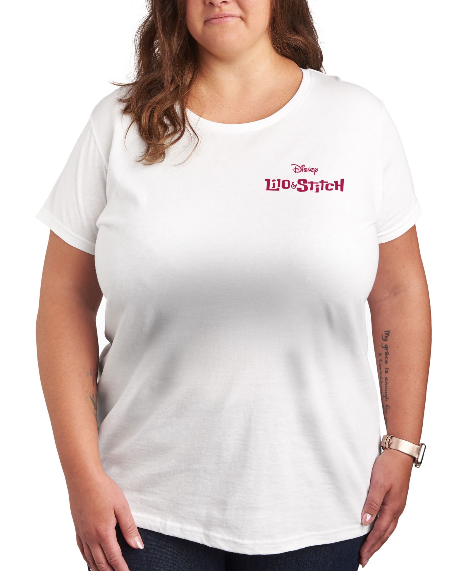 Женская футболка Hybrid Apparel Plus Size Lilo Stitch Ohana Records Graphic