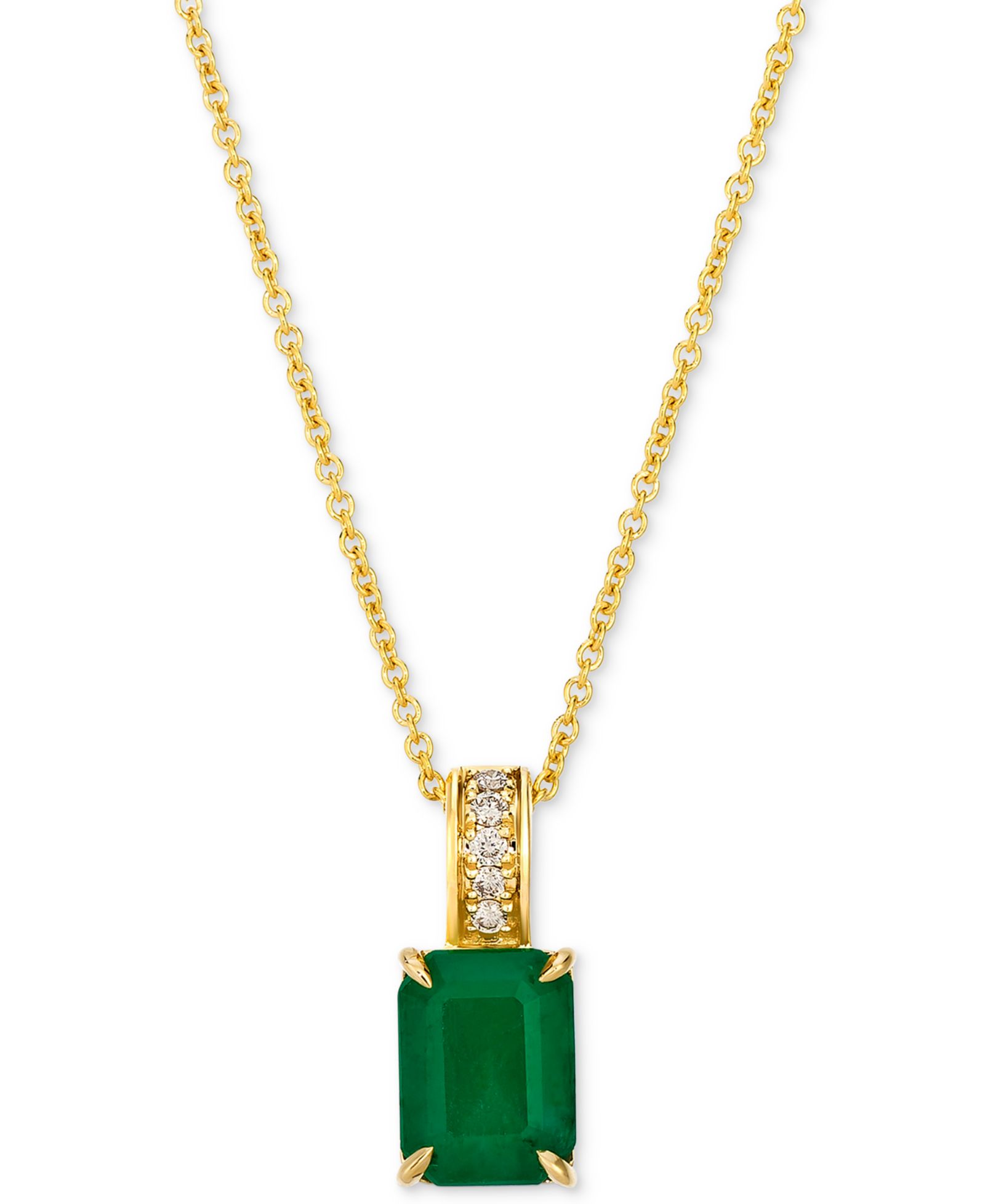 Подвеска Le Vian Costa Smeralda Emerald (1-1/5 ct. t.w.) и бриллиантами в оправе из 14k желтого золота, 20"