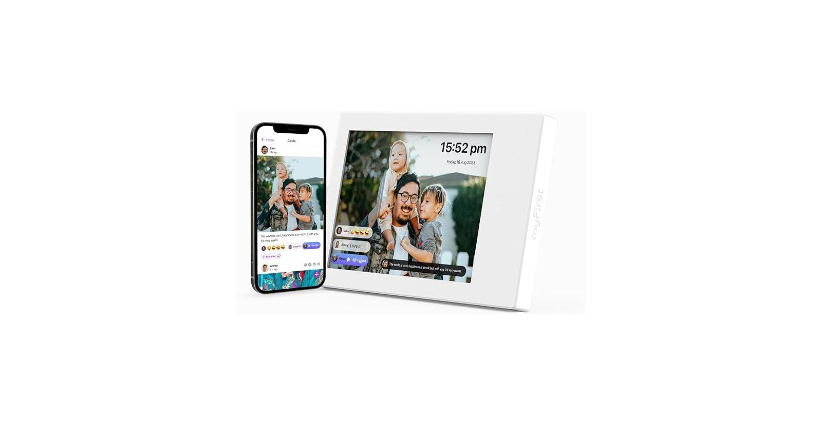 Myfirst Frame Doodle 9" Smart WiFi LCD Touch Screen Auto-Rotate Digital Photo Frame Compatible with iOS and Android