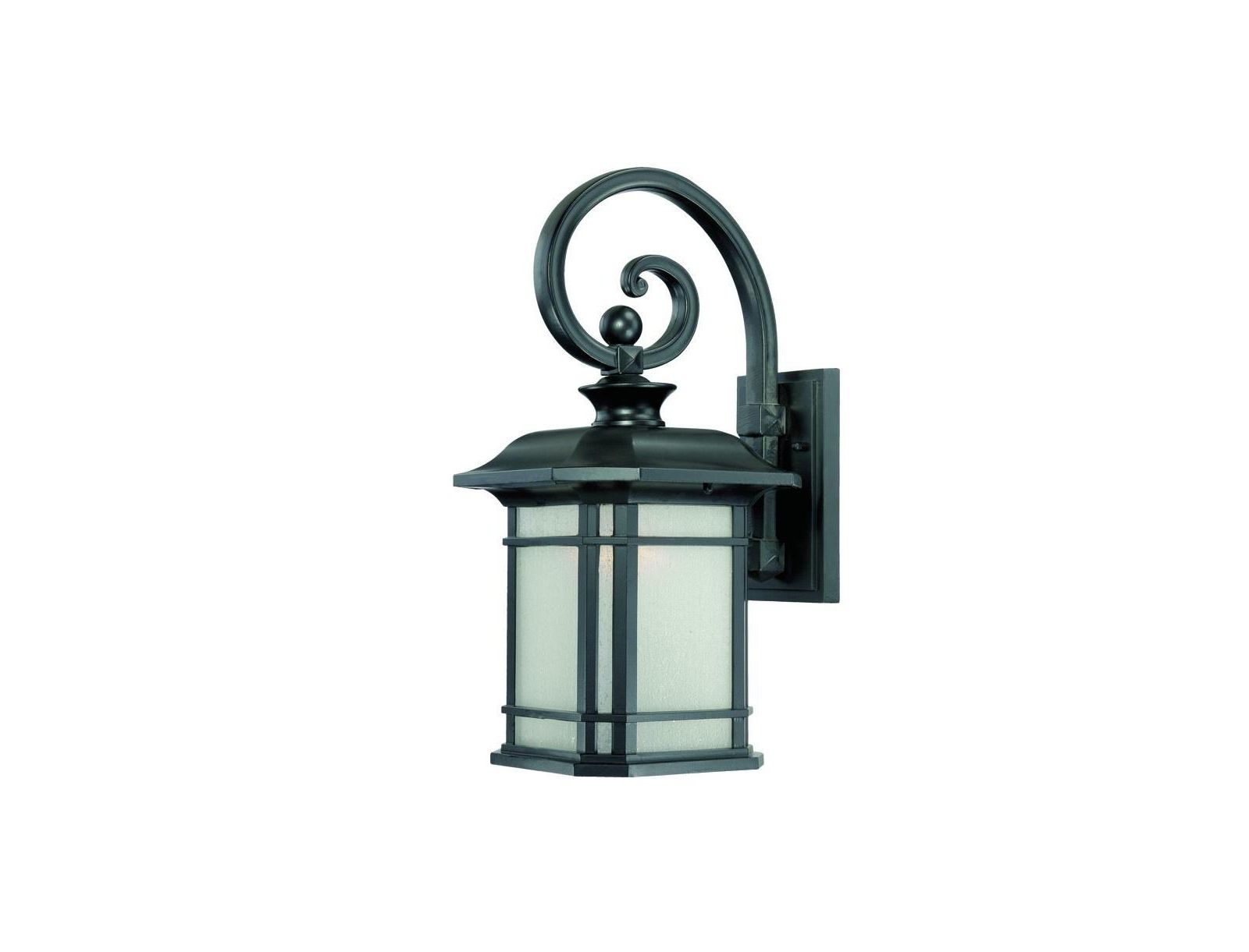 Slickblue Classic Frosted Linen Glass Lantern Wall Lamp for Living Room or Garden