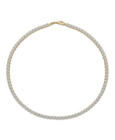 Классическое ожерелье Bling Jewelry с круглыми камнями CZ в закрепке, с напылением