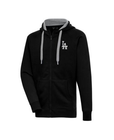 Мужское худи Antigua Black Los Angeles Dodgers Metallic Victory Full-Zip