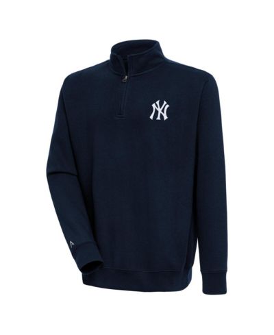 Antigua Men's Navy New York Yankees Victory Quarter-Zip Pullover Top