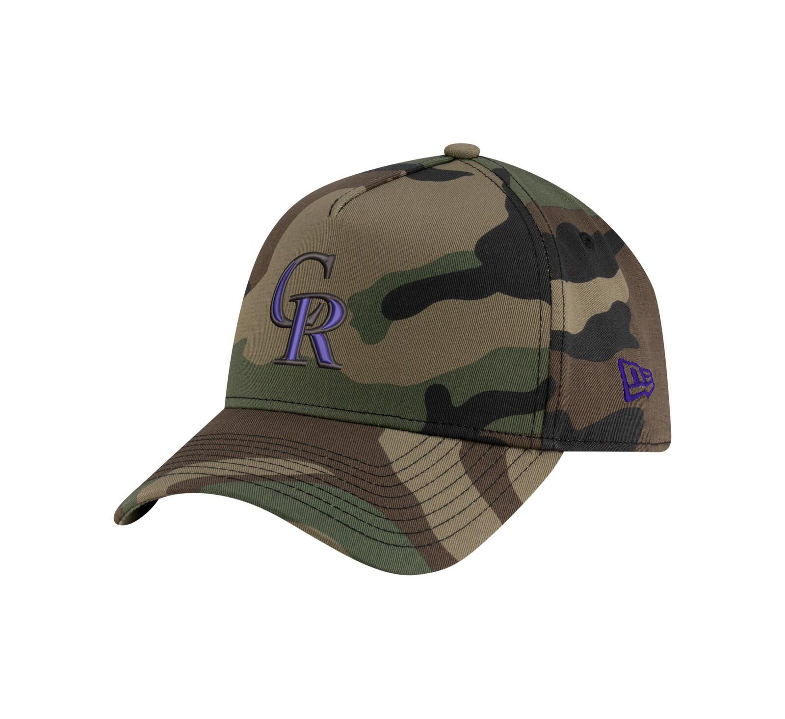 New Era Men's Camo Colorado Rockies Woodland Team Pop 9FORTY A-Frame Adjustable Hat