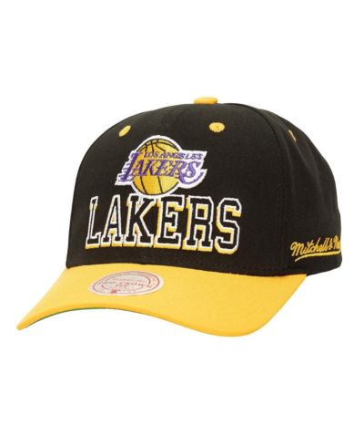 Мужская кепка Mitchell & Ness Los Angeles Lakers Backside Script 2-Tone Pro Crown Adjustable Black/Gold