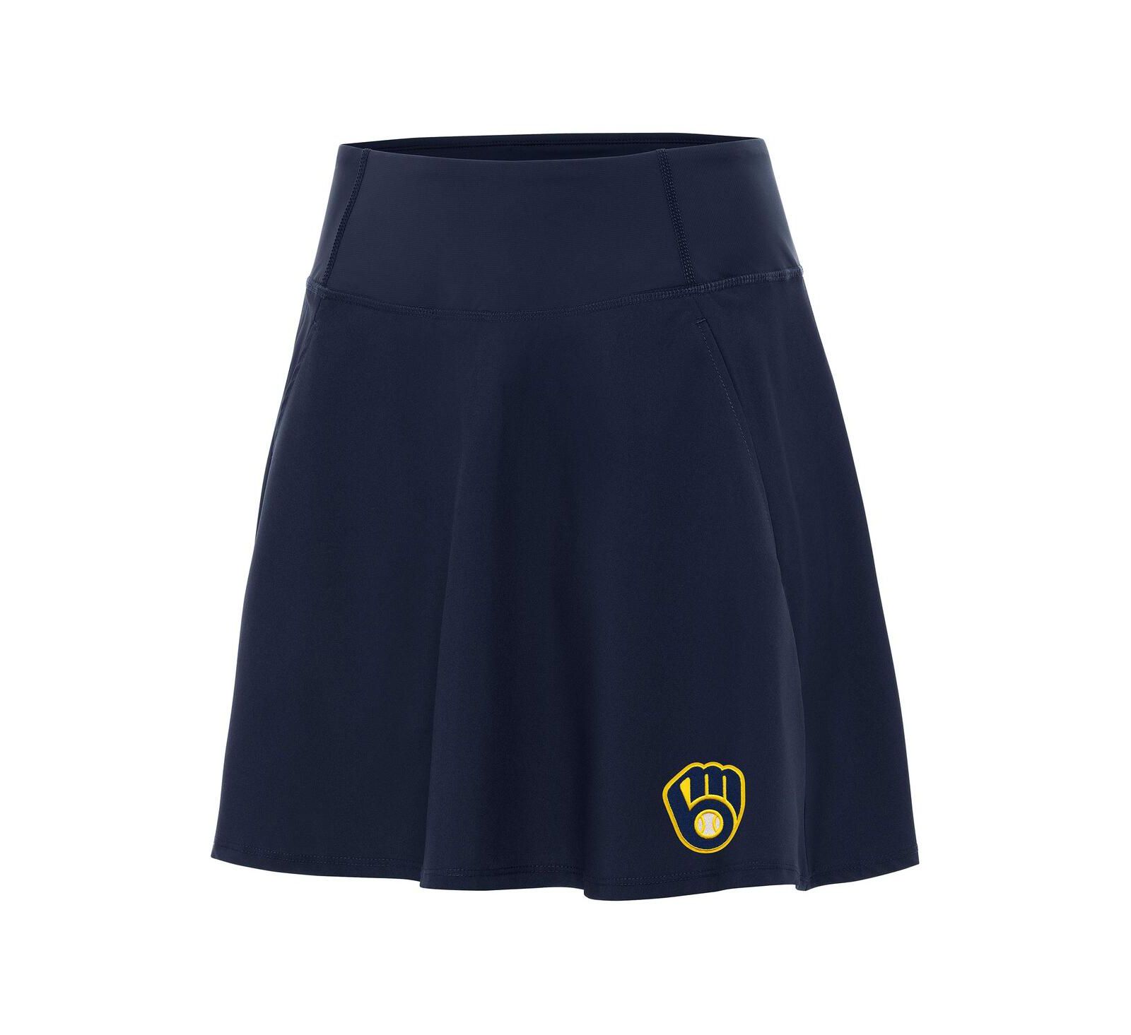 Antigua Women's Navy Milwaukee Brewers Chip Skort