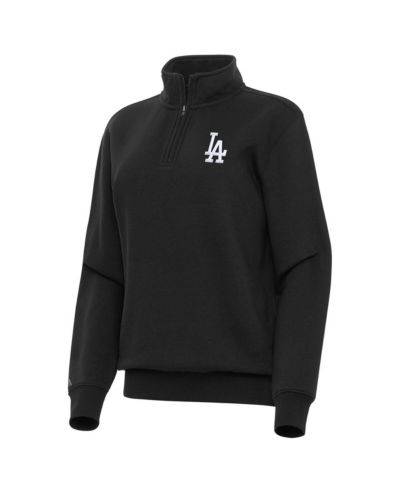 Женская толстовка Antigua Los Angeles Dodgers Victory черная с молнией