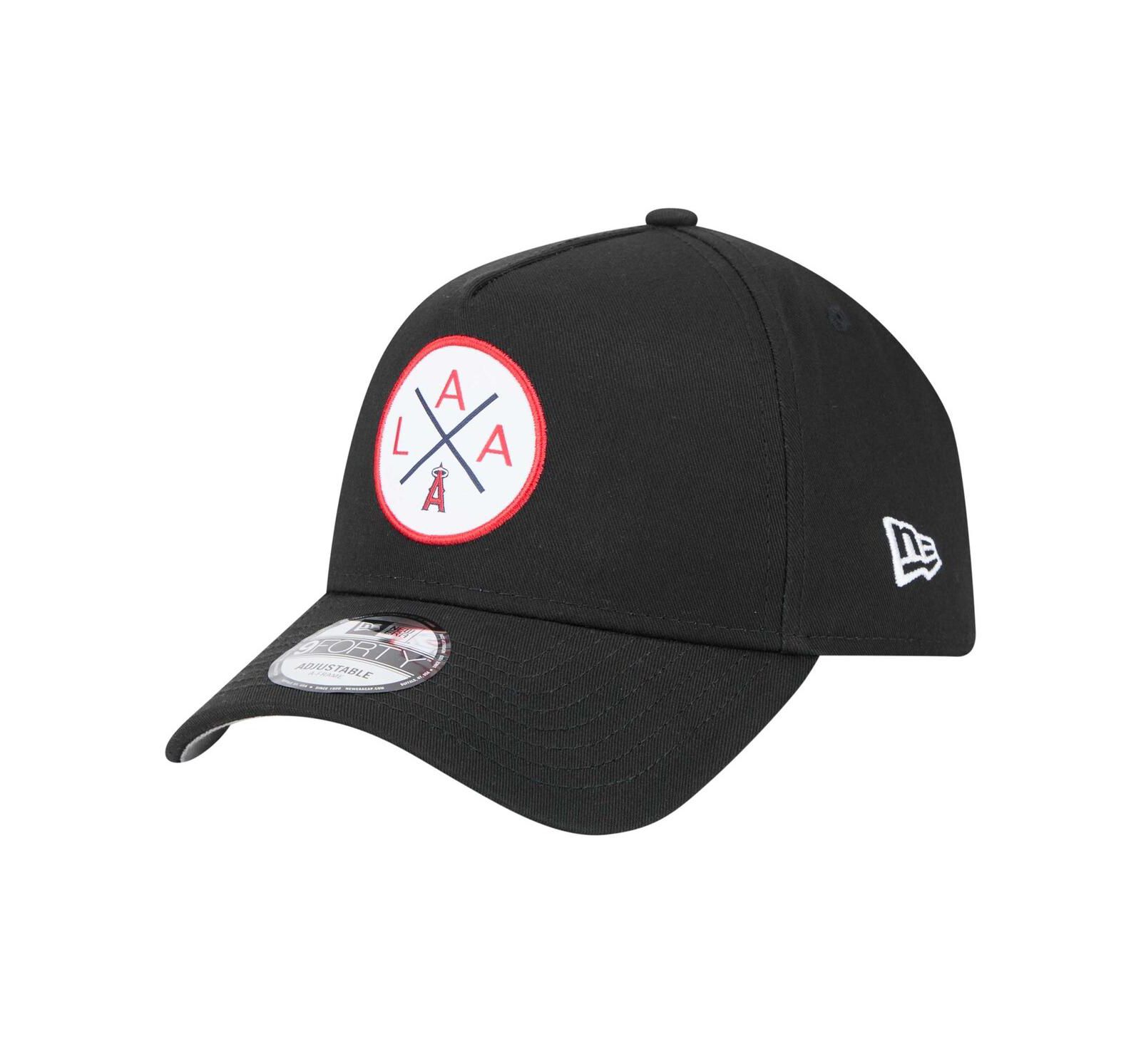 Мужская регулируемая кепка New Era Black Los Angeles Angels 9FORTY A-Frame