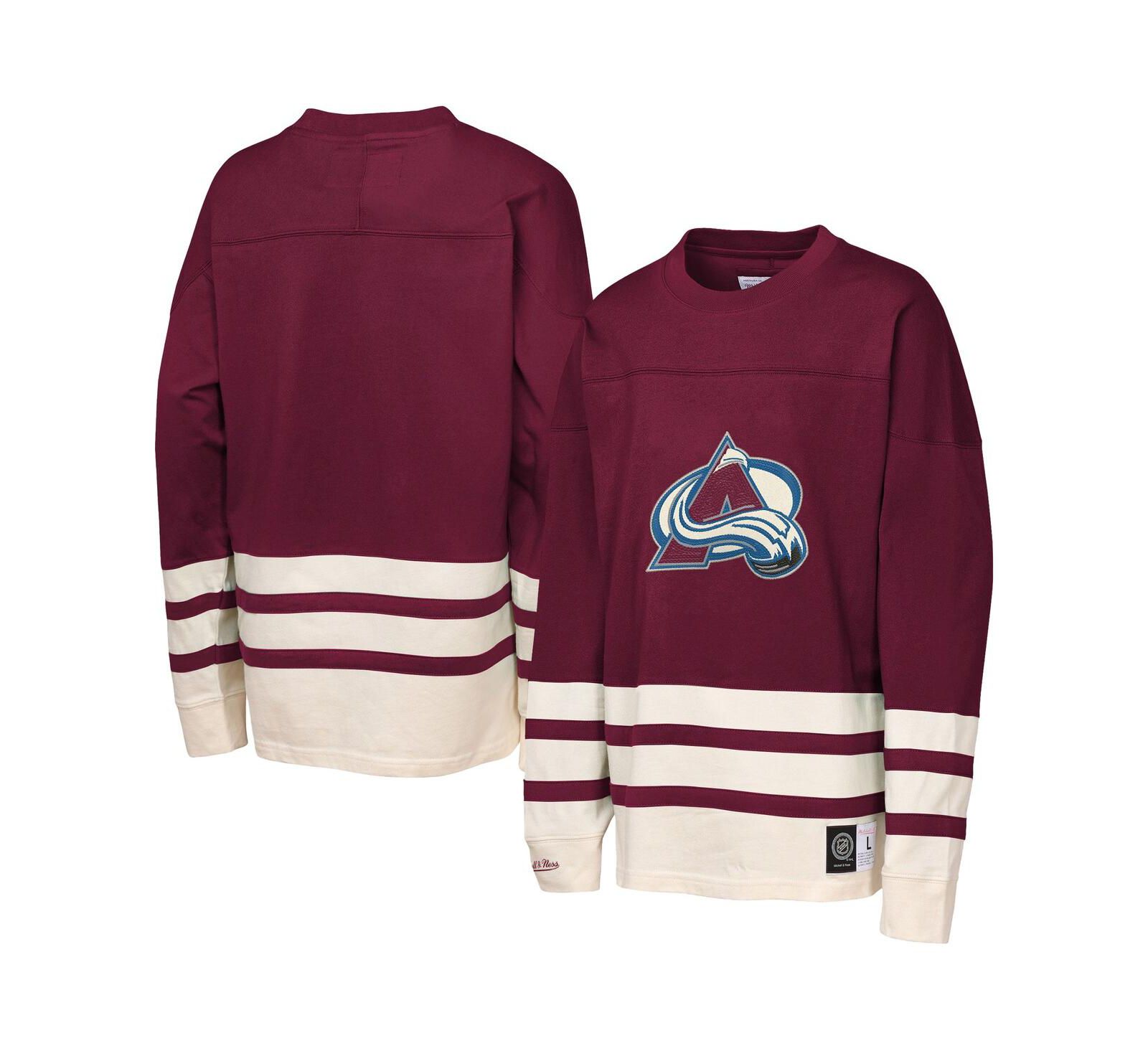 Mitchell & Ness лонгслив для мальчиков и девочек Colorado Avalanche, бордовый