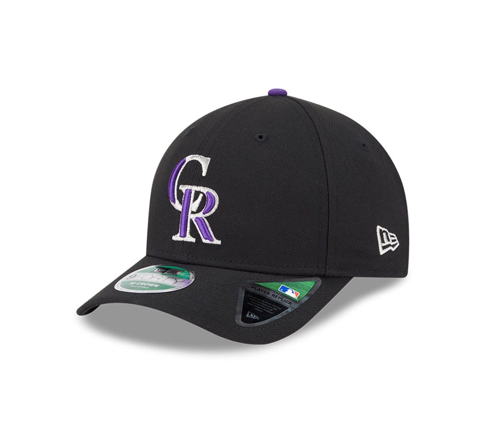 New Era Men's Black Colorado Rockies Player Replica 9FORTY Adjustable Hat