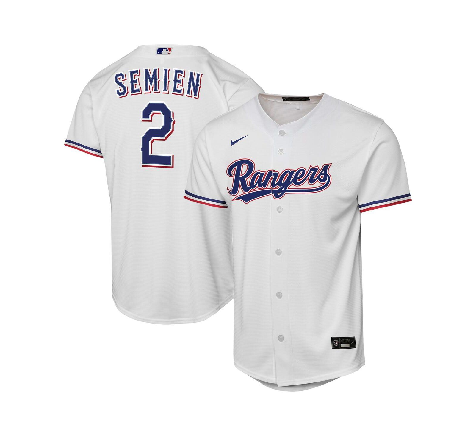 Nike Детская джерси Marcus Semien Texas Rangers Home Replica, белая