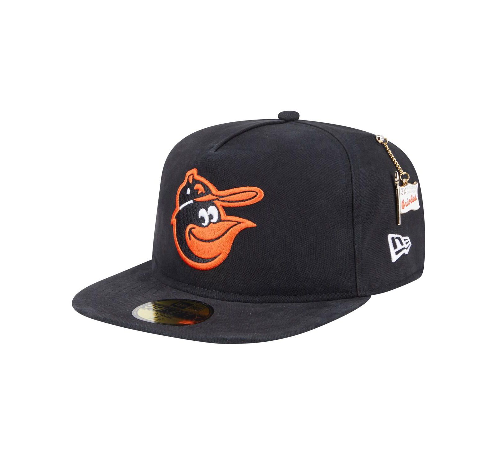 New Era мужская кепка 59FIFTY A-Frame с флагом чемпионата Baltimore Orioles, черная