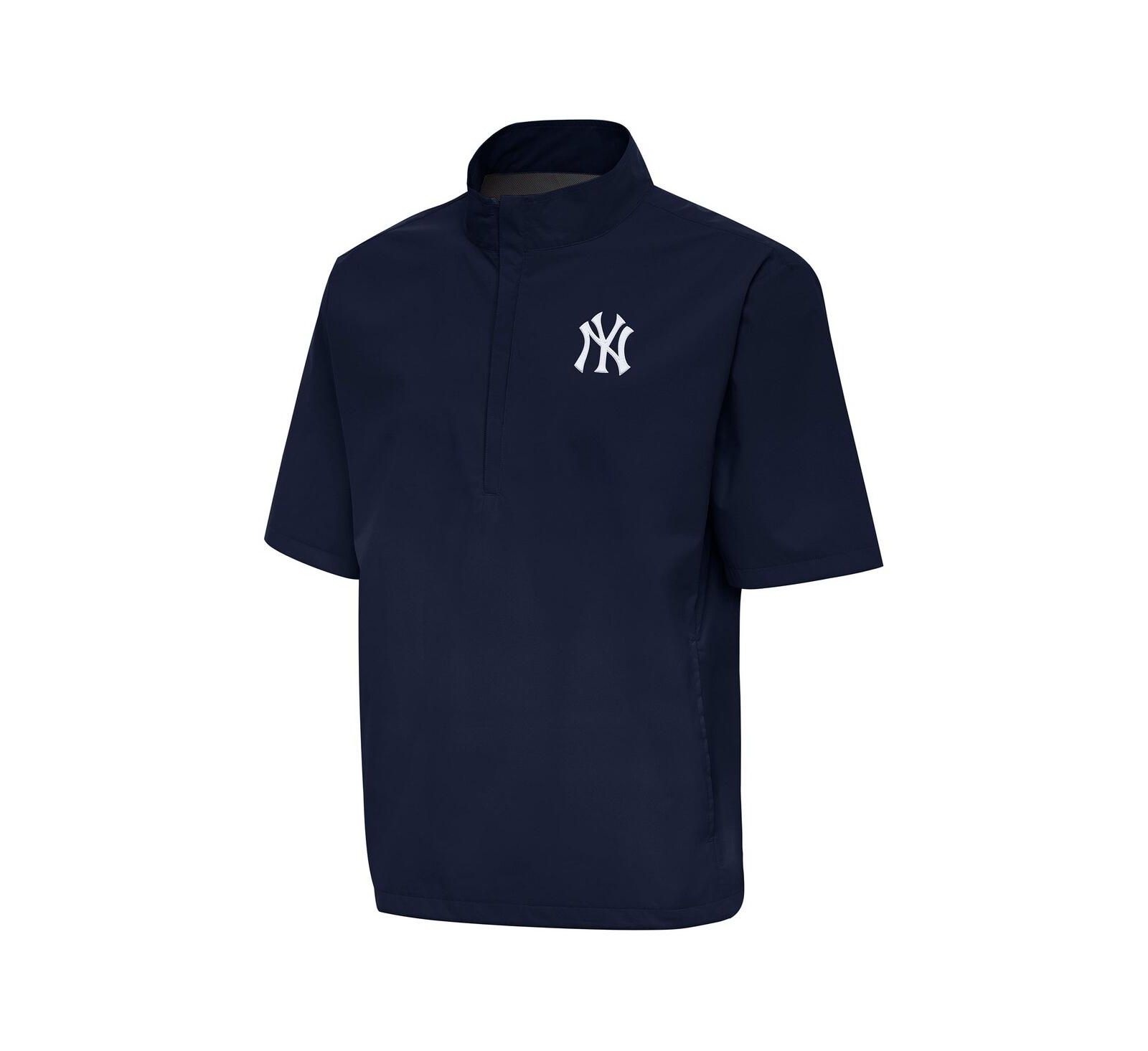 Antigua Men's Navy New York Yankees Brisk Quarter-Zip Wind Shirt