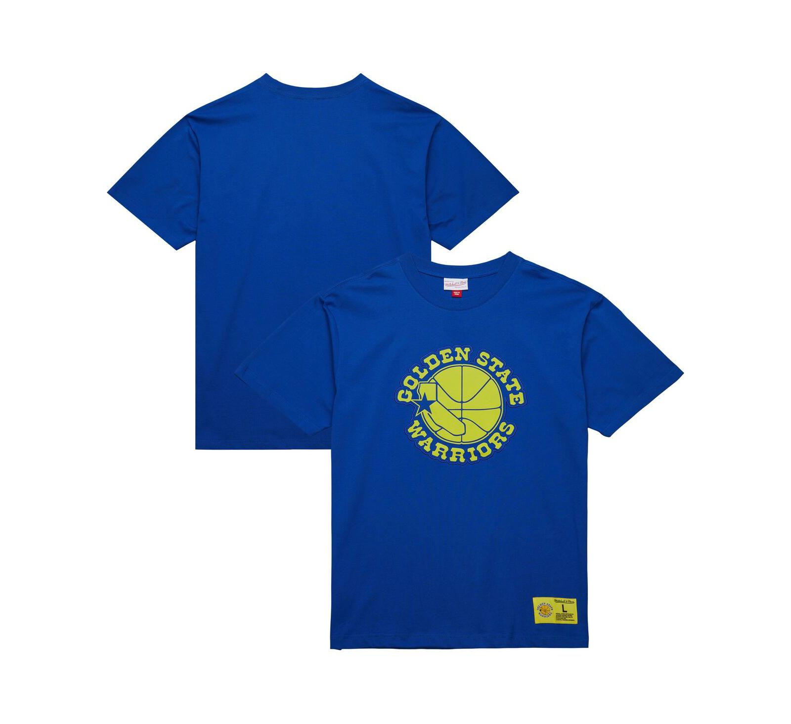 Mitchell & Ness Men's Royal Golden State Warriors Hardwood Classics Neon Nights Premium T-Shirt